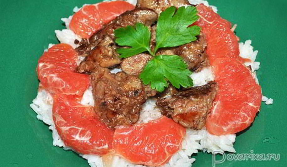 Рецепт куриной печени с винно-медовым соусом