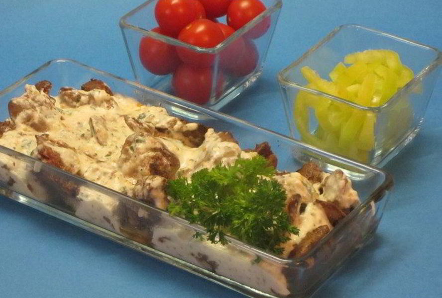 Куриная печень со сливочно-горчичным соусом