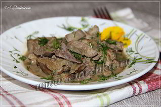 Куриная печень в горчичном соусе, диета Дюкана