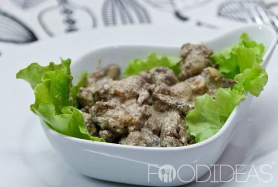 Куриная печень в сливках