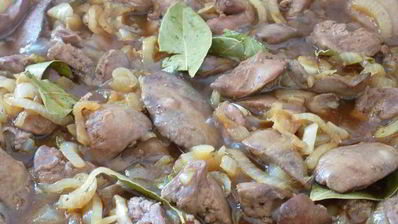 куриная печенка в силане с пюре