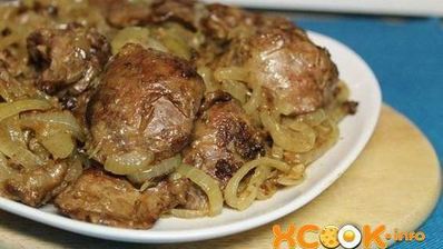 печень куриная жареная с луком