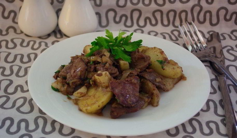 Рецепт печени с картошкой