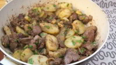 печень с картошкой