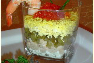 Веррины с красной икрой и печенью трески