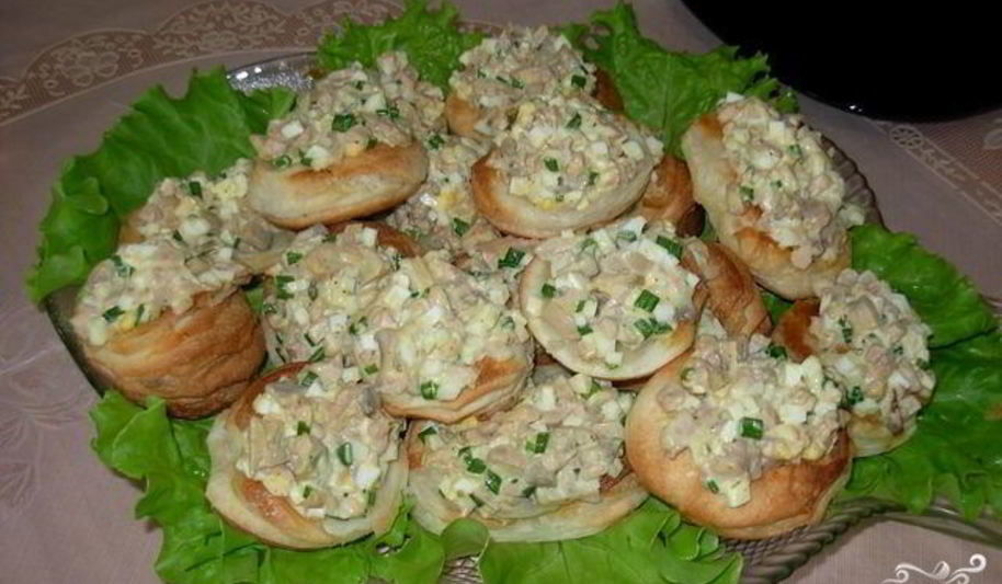 Рецепт волованов с печенью трески