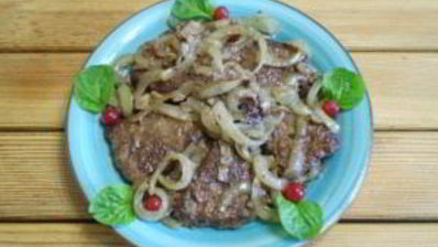 жареная печень с луком