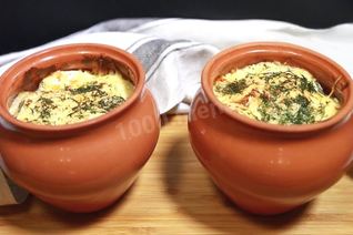 Пельмени в горшочках в сметане в духовке