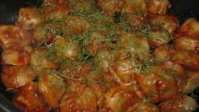 вкусные жареные пельмени