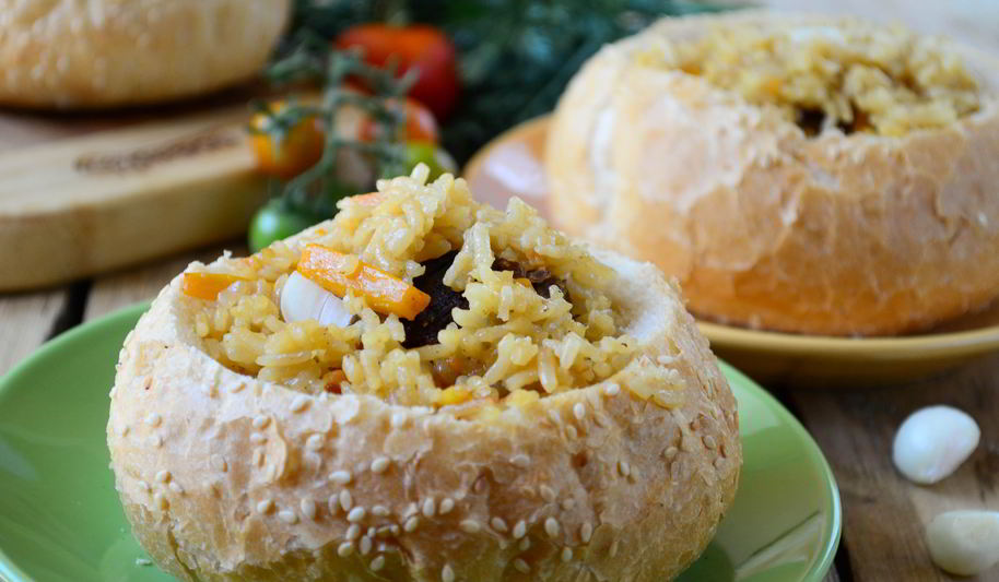 Рецепт булочек, фаршированных пловом