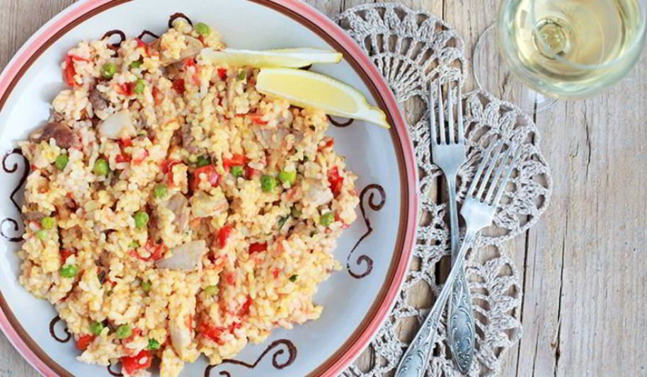 Рецепт паэльи с курицей и колбасками