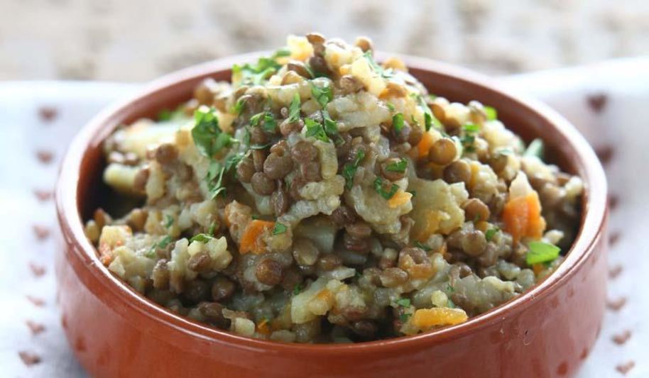 Рецепт плова с чечевицей и овощами