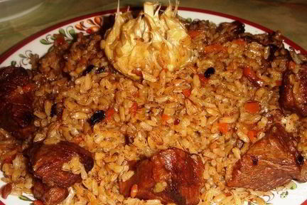 Плов с чесноком