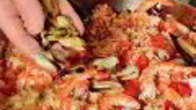 плов с креветками и мидиями