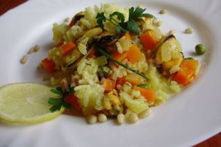 Плов с морепродуктами мидиями