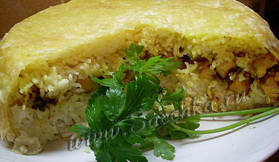 Рецепт плова в лаваше