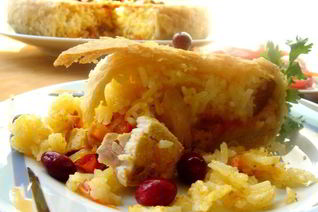 Плов в слоеном тесте