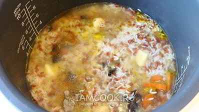 постный плов с грибами в мультиварке