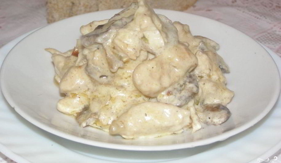 Рецепт фрикасе из курицы с шампиньонами