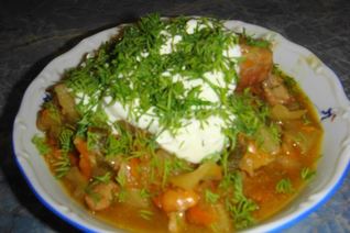 Годзя овощное рагу с мясом свинины