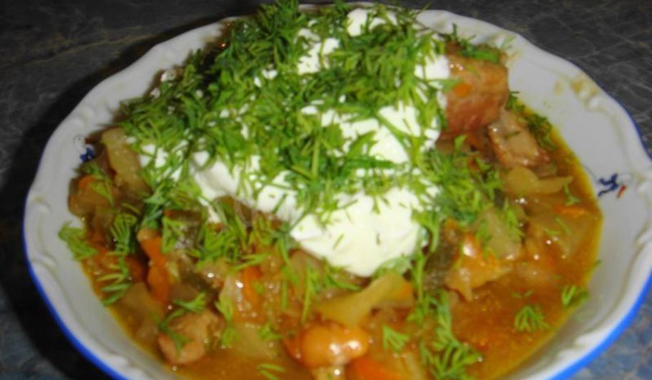 Рецепт годзи овощное рагу с мясом свинины