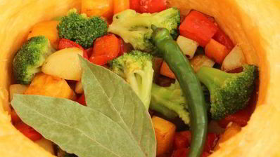 постное овощное рагу в тыкве