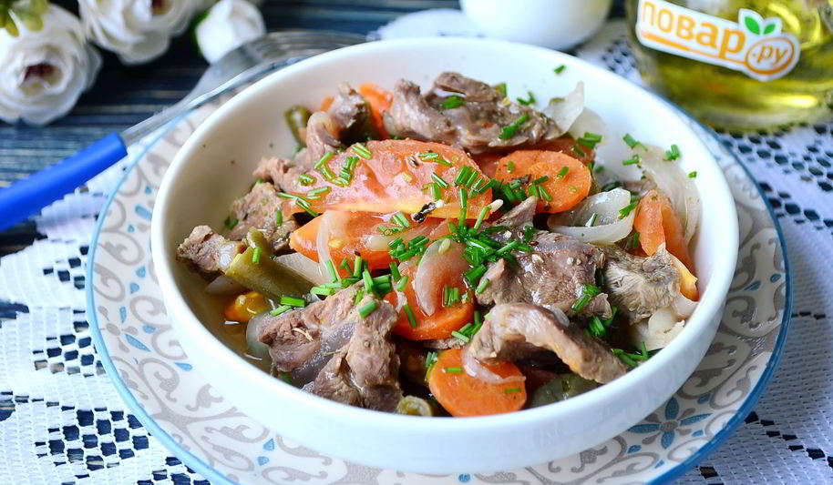 Рецепт рагу из говядины в пароварке