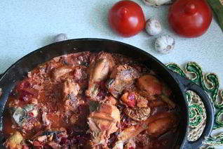 Рагу из курицы со свеклой