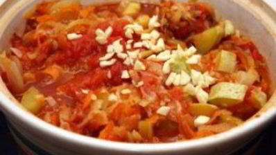 рагу из патиссонов и кабачков