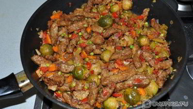 рагу из печени с овощами