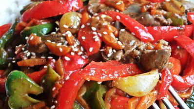 рагу из печенки с овощами