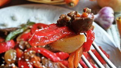 рагу из печенки с овощами