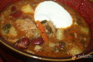 Рагу с говядиной, овощами и фасолью в мультиварке