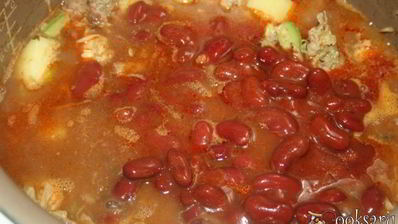 рагу с говядиной, овощами и фасолью в мультиварке