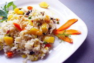 Пестрое овощное ризотто