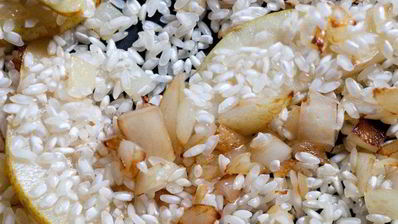 ризотто с горгонзолой и грушей