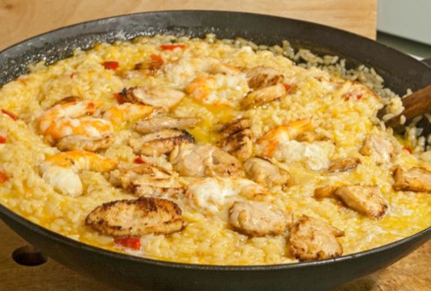 Ризотто с индейкой и креветками