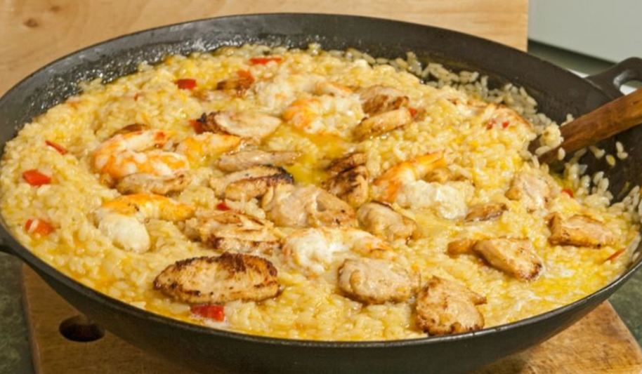 Рецепт ризотто с индейкой и креветками