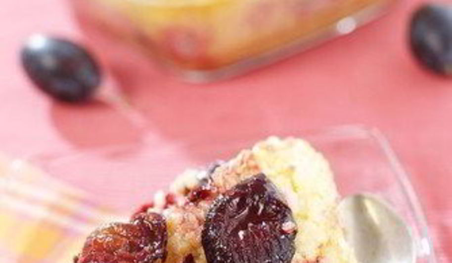 Рецепт ризотто с кокосовым молоком и сливами, запечеными в марсале с корицей