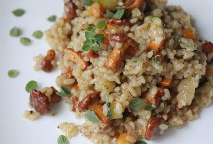 Ризотто с лисичками в сливках