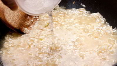 ризотто с морскими гребешками и шампанским