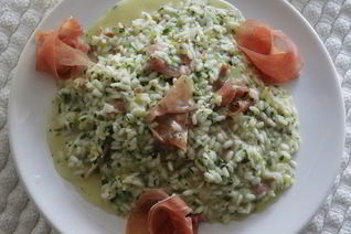 Ризотто с мятой и ветчиной