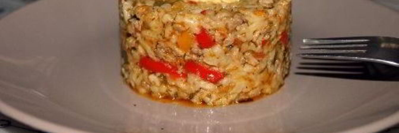 Ризотто с овощами и мясом