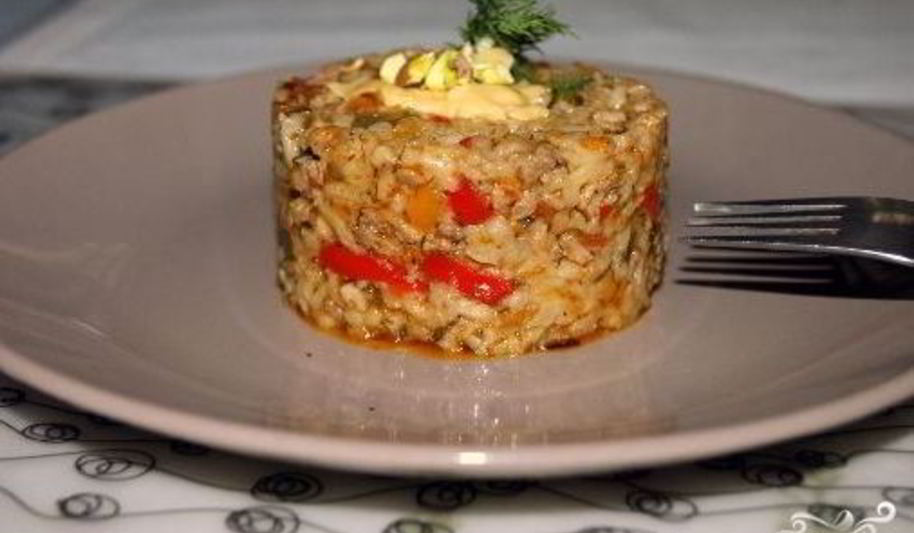 Рецепт ризотто с овощами и мясом