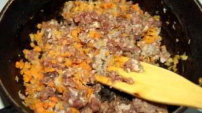 ризотто с овощами и мясом