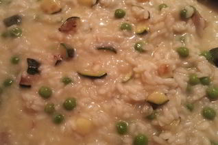 Ризотто с цукини и зеленым горошком