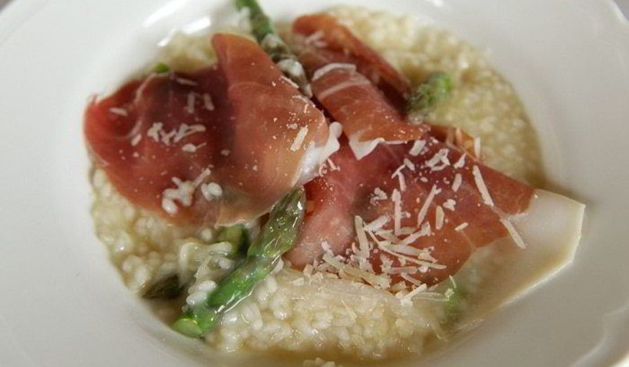 Рецепт ризотто со спаржей и пармской ветчиной