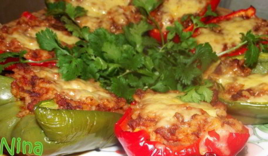Рецепт сладких перцев, фаршированных ризотто