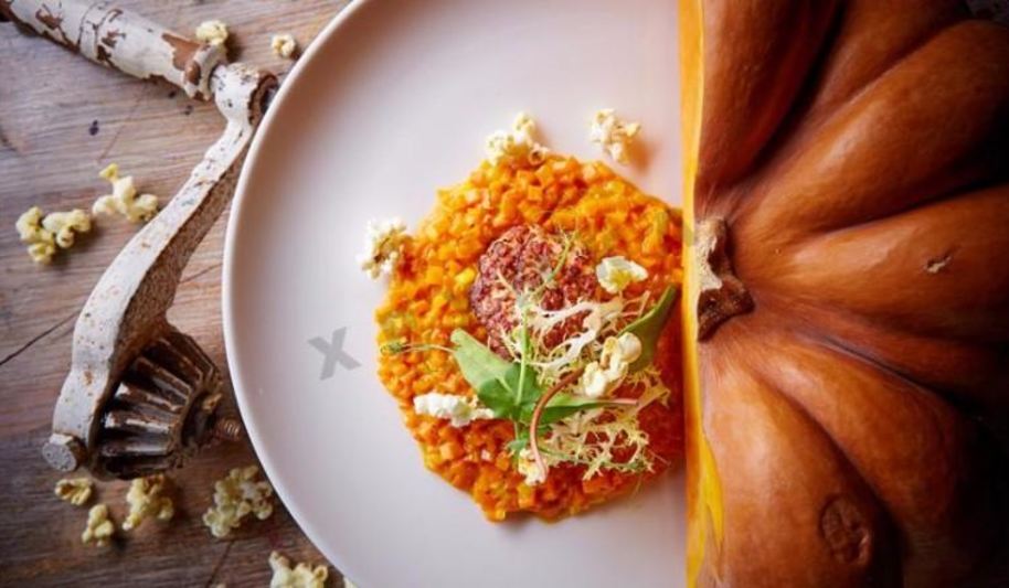 Рецепт тыквенного ризотто с котлетами из морепродуктов