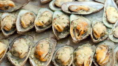 мидии в ракушках запеченные